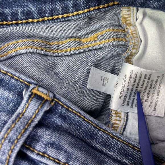 Universal Thread Women's Skinny Mid Rise Distressed Jeans 2/26R Raw Hem Stretch - Picture 16 of 16